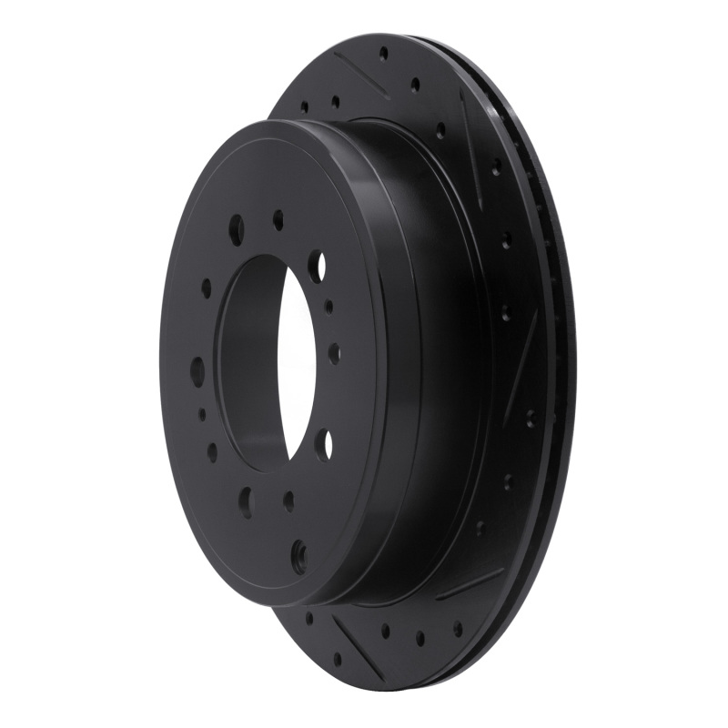 Lexus LX570 Brake Rotor (1) - Rear Right - R1 Concepts - Drilled & Slotted - Black - `07-`22